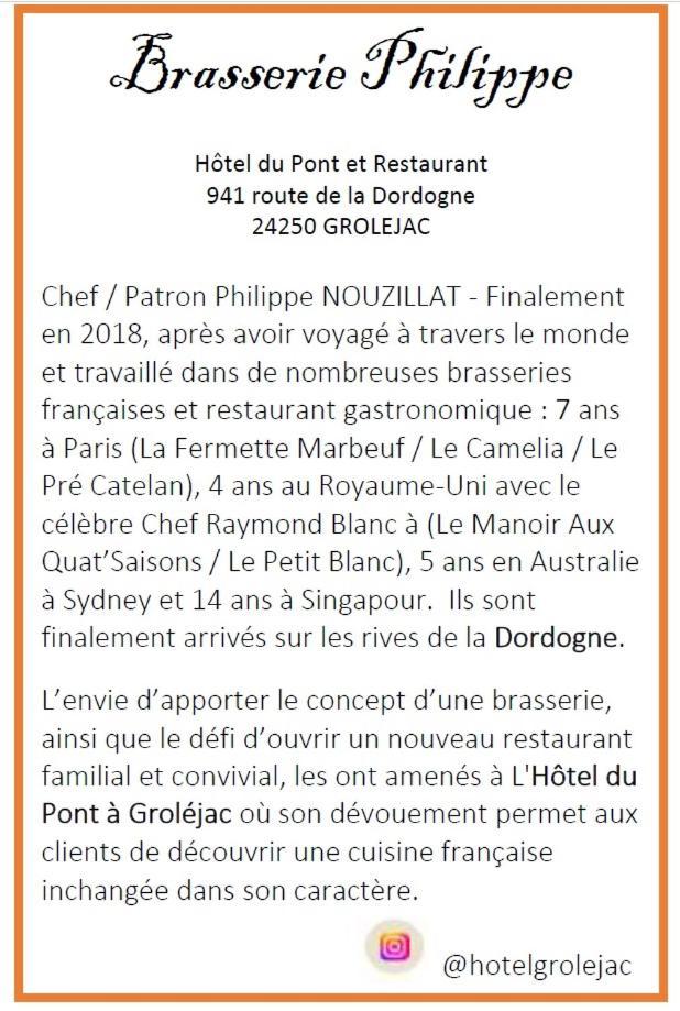 Hotel Du Pont Et Restaurant A Groléjac Eksteriør billede